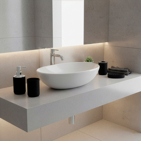 Akcesoria łazienkowe 6w1 zestaw do wc łazienki loft szczotka kosz kubki dozownik czarny