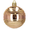 Bombki choinkowe 6 cm 24 szt. rose gold brokatowe zestaw choinkowy
