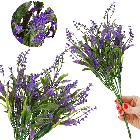 Sztuczny bukiet lawenda 35 cm 5 gałązek dekoracja roślinna fioletowa