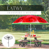 Parasol plażowy 180 cm parasol ogrodowy czerwono-zielony arbuz