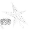 Gwiazda papierowa świąteczna biała 3D 25 cm i lampki choinkowe 10 led zimny biały