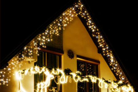 Kurtyna świetlna 300 led girlanda, lampki wewnętrzno-zewnętrzne sople biały ciepły + biały flash