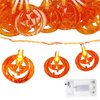 Dekoracja na Halloween łańcuch świetlny dynie girlanda 20 LED 2 funkcje świecenia