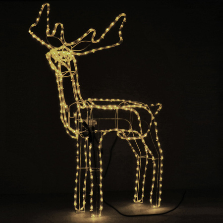 Renifer Led świąteczny z ruchomą głową 115 cm świetlna dekoracja do ogrodu biały ciepły