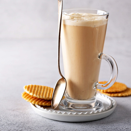 Filiżanki do kawy latte, szklanki do deserów 280 ml z długimi łyżeczkami komplet 6 szt. 