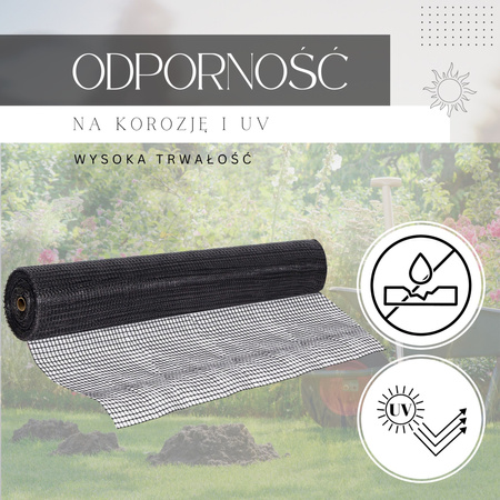 Siatka przeciw nornicom 2x50 m + kołki 50 szt. przeciw kretom 45g/m2