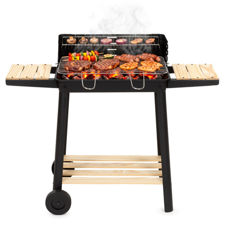 Grill węglowy z regulacją wysokości, grill ogrodowy z widelcami i rusztem, przenośny