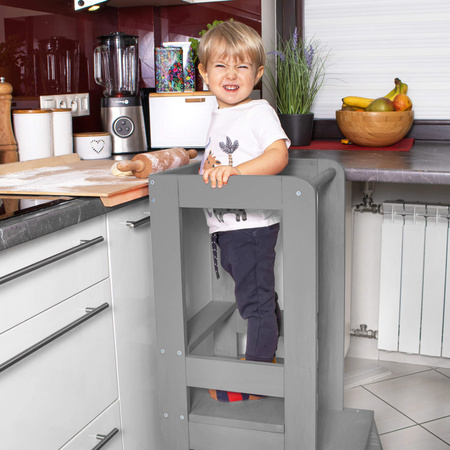 Kitchen helper pomocnik kuchenny, podest dla dzieci 90 cm szary
