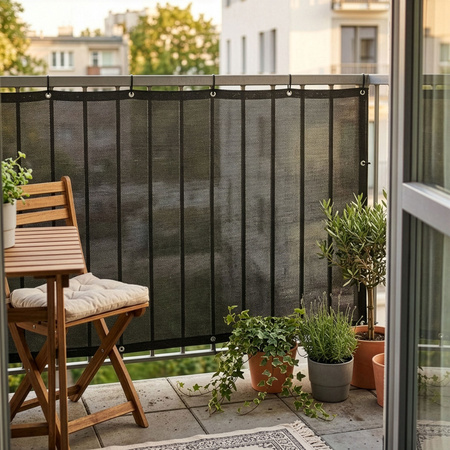 Osłona balkonowa, zacieniająca 95% 100x300 cm mata na balkon, maskująca, antracytowa