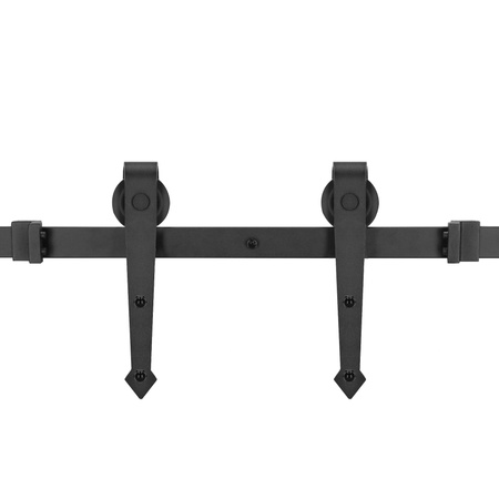 System drzwi przesuwnych 200 cm barn door, prowadnica z ozdobnymi okuciami do 100 kg czarny
