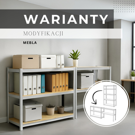 Regał metalowy magazynowy 5 półek 180x90x40cm 875kg do piwnicy, garażu