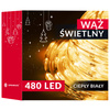 Wąż świetlny 21,5 m ciepły biały 480 Led z programatorem IP44 dekoracja świąteczna