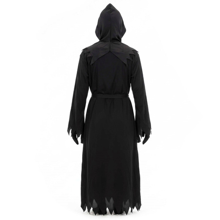 Kostium śmierci na Halloween 146-152 cm peleryna, kosa, okulary LED kostium żniwiarza, strój kostuchy
