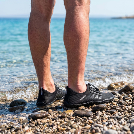 Buty do wody, pływania męskie 44 obuwie plażowe, szybkoschnące, czarne