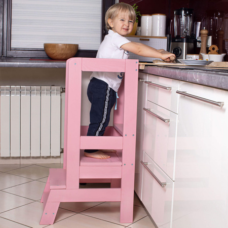 Kitchen helper, pomocnik kuchenny, podest dla dzieci 90 cm różowy