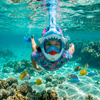 Maska do snorkelingu dla dzieci pełnotwarzowa, z fajką, AntiFog, DryTop do nurkowania