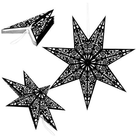 Gwiazda papierowa świąteczna 50 cm ozdoba choinkowa czarno-biała