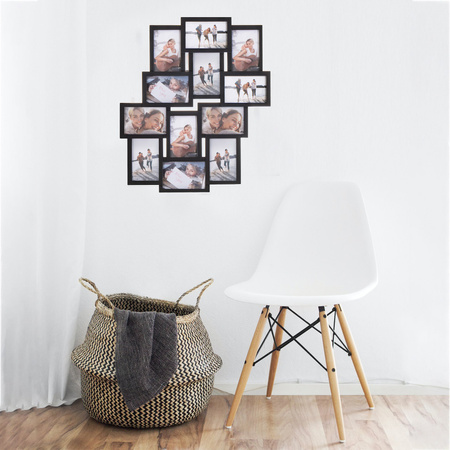 Ramka na zdjęcia 12 zdjęć multiramka 10x15 czarna