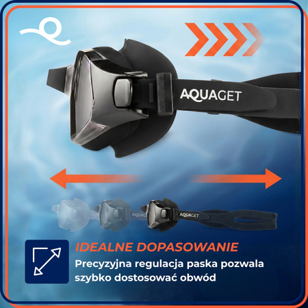 Okulary pływackie anti-fog, UV okularki do pływania na basen zestaw gogle etui zatyczki