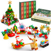 Kalendarz adwentowy dla dzieci 24 okienka, 618 klocków do składania, figurki świąteczne na Boże Narodzenie