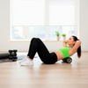 Roller fitness do masażu ciała, średnio twardy, wałek z wypustkami, czarny