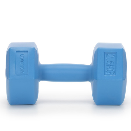 Hantle 2x2,5kg hexagonalne do ćwiczeń fitness ciężarki zestaw 2 szt. niebieskie