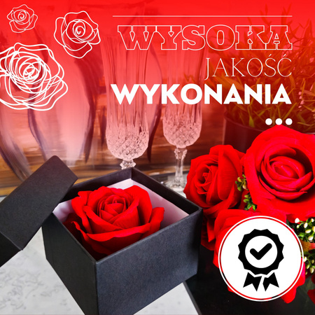 Róża wieczna w eleganckim pudełku prezentowym