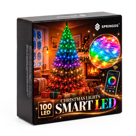 Lampki choinkowe SMART LED 10 m zewnętrzne IP44 100 LED pilot, zmiana kolorów, multikolor