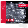 Lampki choinkowe 10 LED na baterię zimny biały