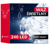 Wąż świetlny 11,5 m zimny biały 240 Led z programatorem IP44 dekoracja świąteczna
