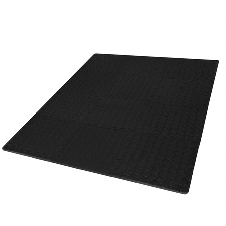 Mata piankowa do ćwiczeń 90x118 cm czarne puzzle pod sprzęt pianka EVA