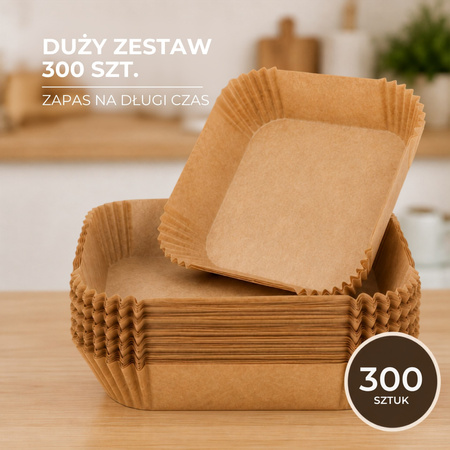Wkłady do Airfryer 300 szt. 16x16 cm papierowe tacki do frytkownicy beztłuszczowej