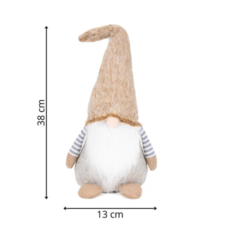 Krasnal świąteczny 38 cm ozdoba figurka skrzat bożonarodzeniowy, gnom stojący
