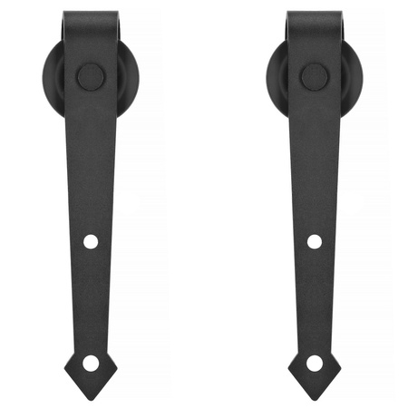 System drzwi przesuwnych 200 cm barn door, prowadnica z ozdobnymi okuciami do 100 kg czarny