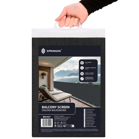 Osłona balkonowa, zacieniająca 95% 100x300 cm mata na balkon, maskująca, antracytowa