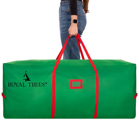 Torba na choinkę 125x50x40 cm z zamkiem pokrowiec do przechowywania futerał zielony