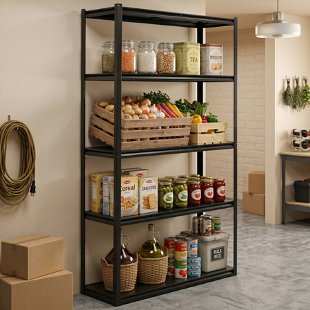 Regał magazynowy, metalowy 200x120x40 cm 5 półek, udźwig 750 kg do garażu, piwnicy