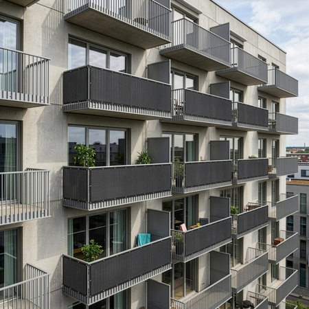 Osłona balkonowa, zacieniająca 95% 100x300 cm mata na balkon, maskująca, antracytowa