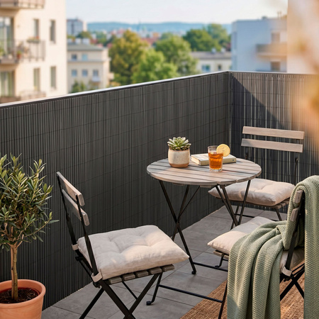 Osłona PVC maskująca 400x100 cm mata na balkon, taras, ogrodzenie, ciemnoszara