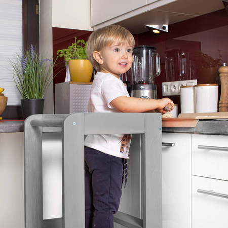Kitchen helper pomocnik kuchenny, podest dla dzieci 90 cm szary