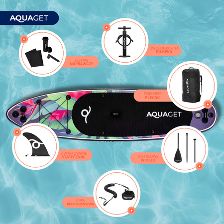 SUP do pływania 320 cm deska paddleboard stand up pompowana z wiosłem i kompletem akcesoriów