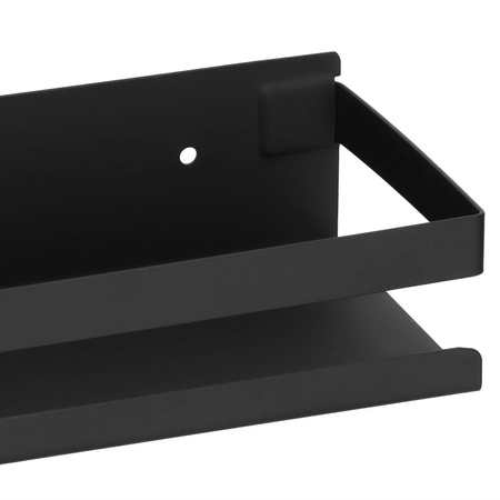 Półka łazienkowa wisząca pod prysznic 30x10 cm stal nierdzewna loft czarna