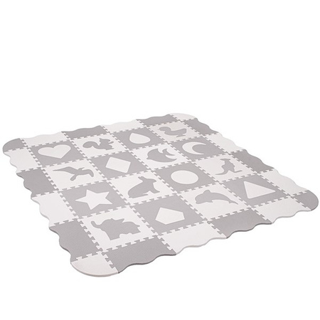 Mata edukacyjna z obrzeżem puzzle piankowe dla dzieci 150x150 cm pianka EVA szara