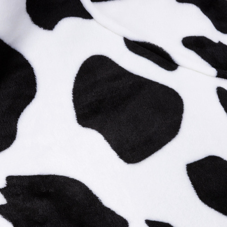 Bluza koc damska 2w1 kocobluza z kapturem ciepła oversize szlafrok futrzak czarno-biała