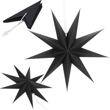 Gwiazda papierowa świąteczna 3d 60 cm ozdoba choinkowa czarna