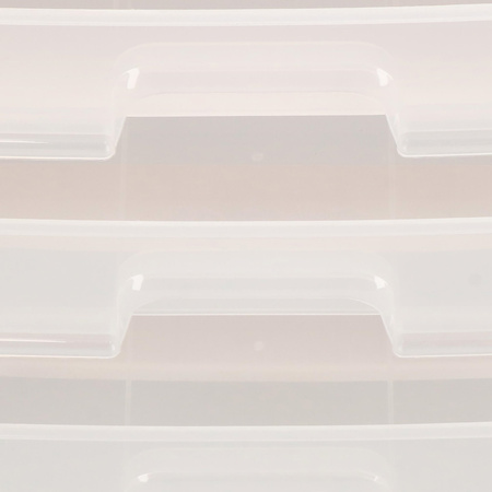 Szkatułka na biżuterię i kosmetyki 31x26,5x19,5 cm organizer z przegródkami mleczny