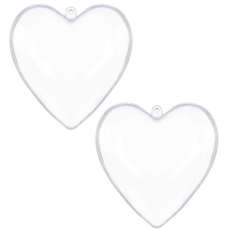 Bombki akrylowe 12cm serce plastikowe decoupage zestaw 2 szt.