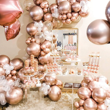 Balony 100 szt. urodzinowe, na wieczór panieński, wesele rose gold