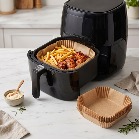 Wkłady do Airfryer 100 szt. 20 x 20 cm papierowe tacki do frytkownicy beztłuszczowej