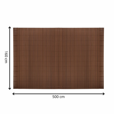 Osłona PVC maskująca 500x160 cm mata na balkon, taras, ogrodzenie, brązowa